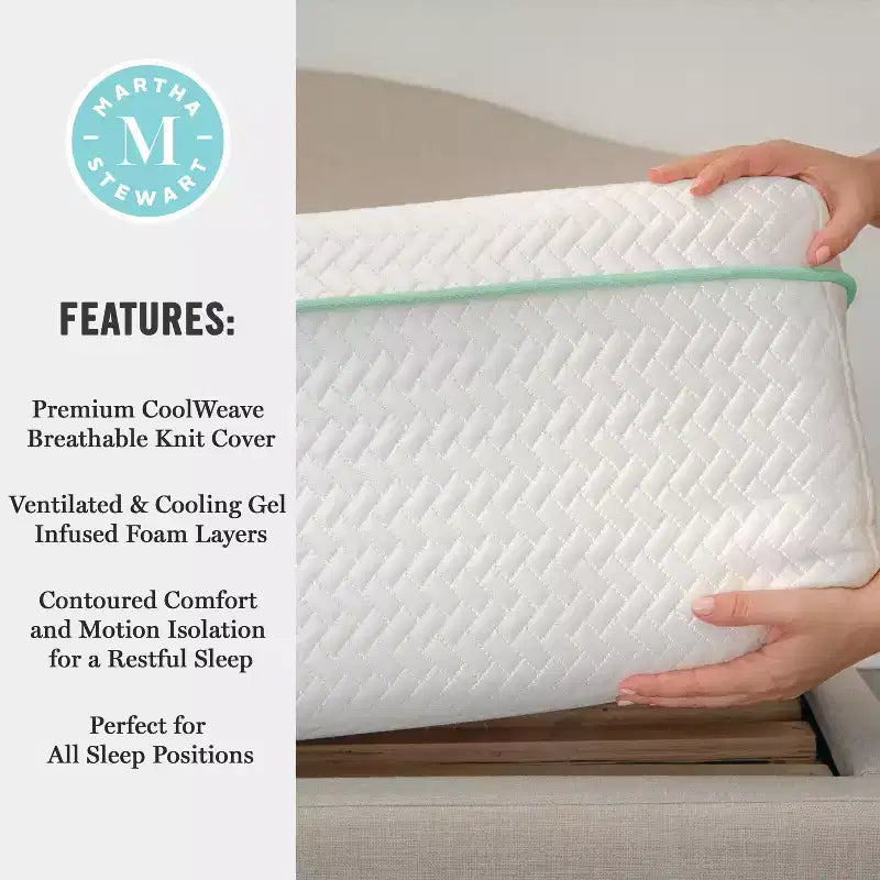 Matelas en mousse à mémoire de forme à gel rafraîchissant triple action, fermeté moyenne, 30 cm, avec plateau matelassé jacquard doux et respirant