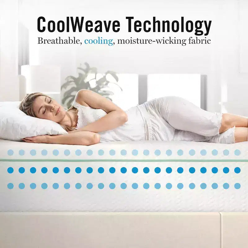 Matelas en mousse à mémoire de forme à gel rafraîchissant triple action, fermeté moyenne, 30 cm, avec plateau matelassé jacquard doux et respirant