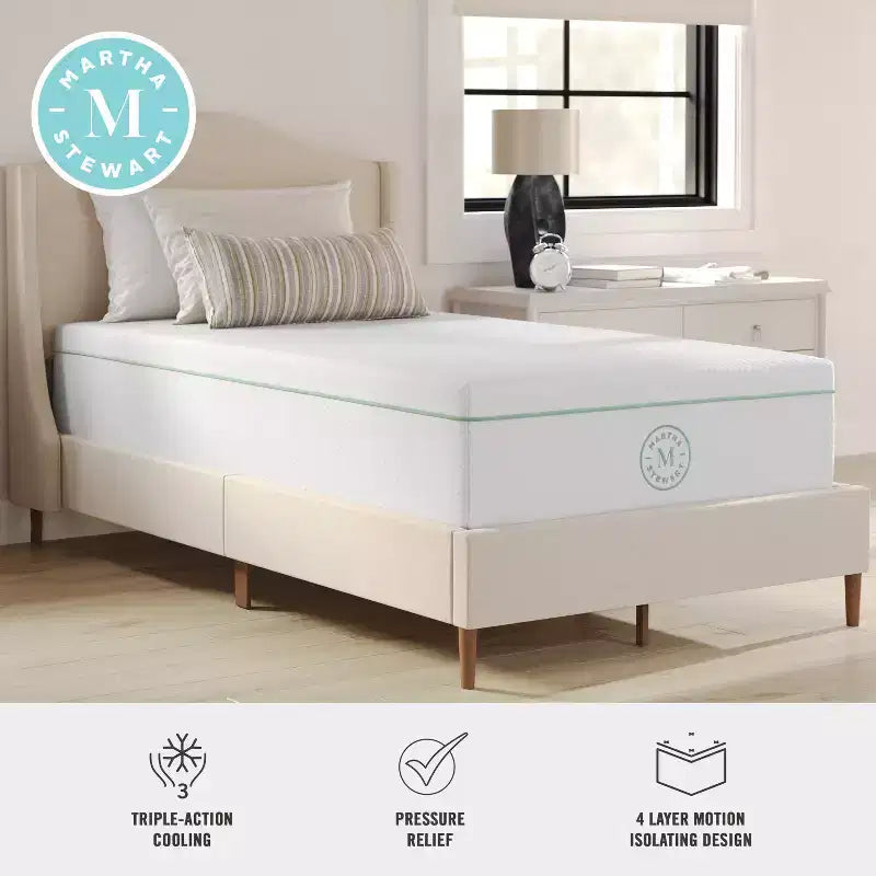 Matelas en mousse à mémoire de forme à gel rafraîchissant triple action, fermeté moyenne, 30 cm, avec plateau matelassé jacquard doux et respirant