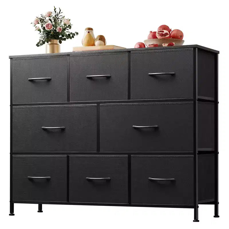 Commode à 8 tiroirs pour chambre à coucher, unité de rangement en tissu, grande commode à tiroirs pour entrée et salon