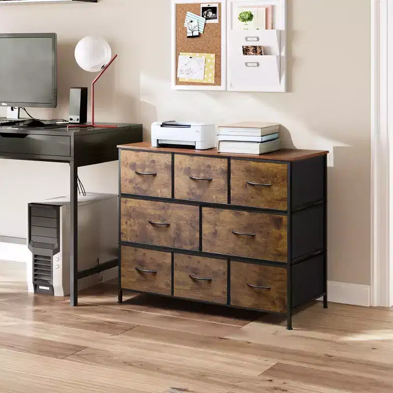 Commode à 8 tiroirs pour chambre à coucher, unité de rangement en tissu, grande commode à tiroirs pour entrée et salon
