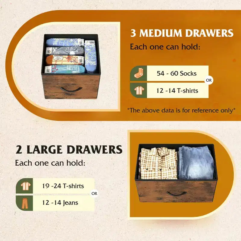 Commode à 8 tiroirs pour chambre à coucher, unité de rangement en tissu, grande commode à tiroirs pour entrée et salon