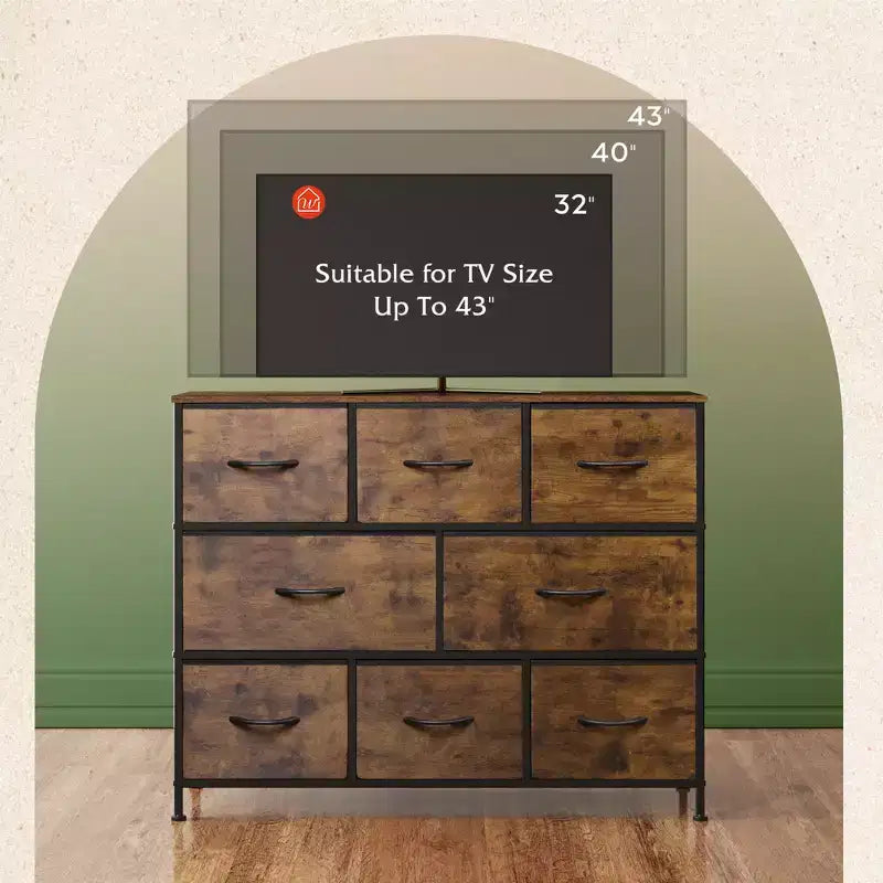 Commode à 8 tiroirs pour chambre à coucher, unité de rangement en tissu, grande commode à tiroirs pour entrée et salon