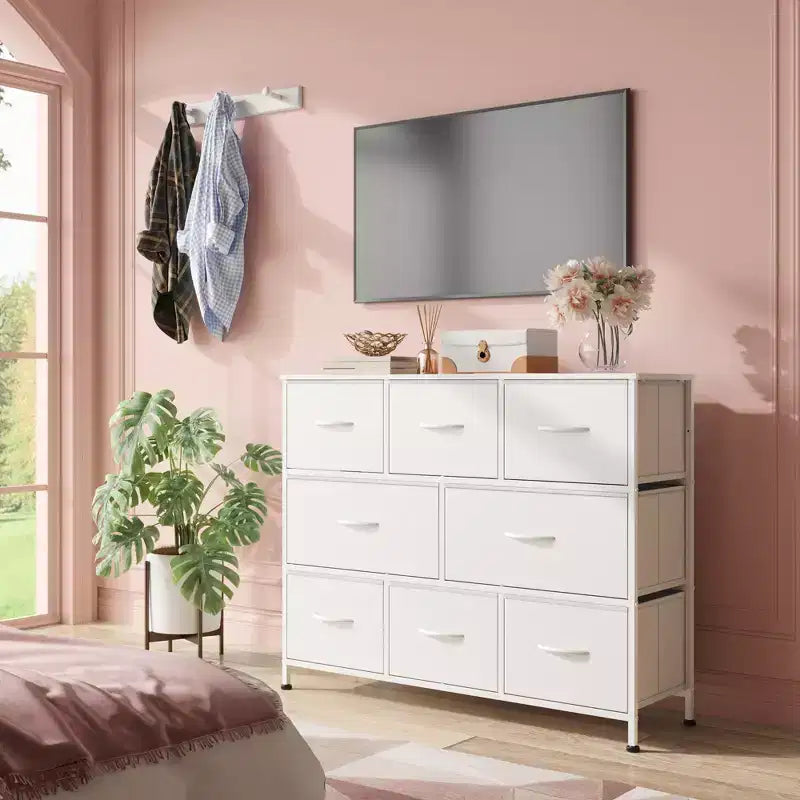 Commode à 8 tiroirs pour chambre à coucher, unité de rangement en tissu, grande commode à tiroirs pour entrée et salon