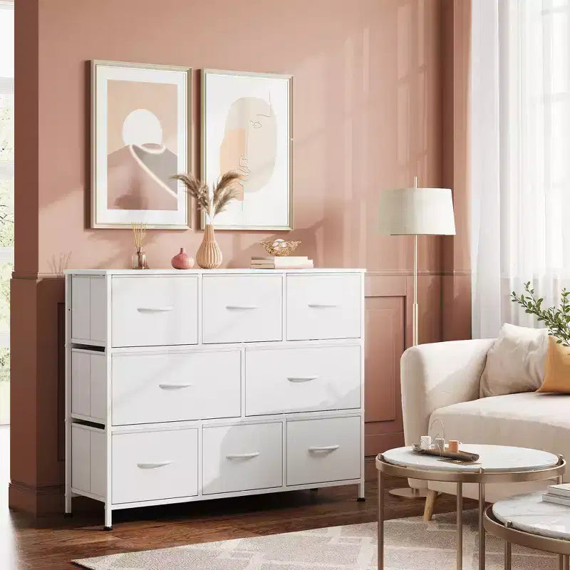 Commode à 8 tiroirs pour chambre à coucher, unité de rangement en tissu, grande commode à tiroirs pour entrée et salon