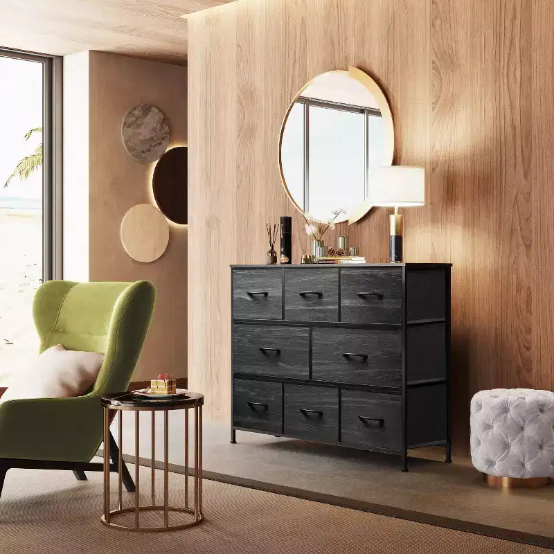 Commode à 8 tiroirs pour chambre à coucher, unité de rangement en tissu, grande commode à tiroirs pour entrée et salon