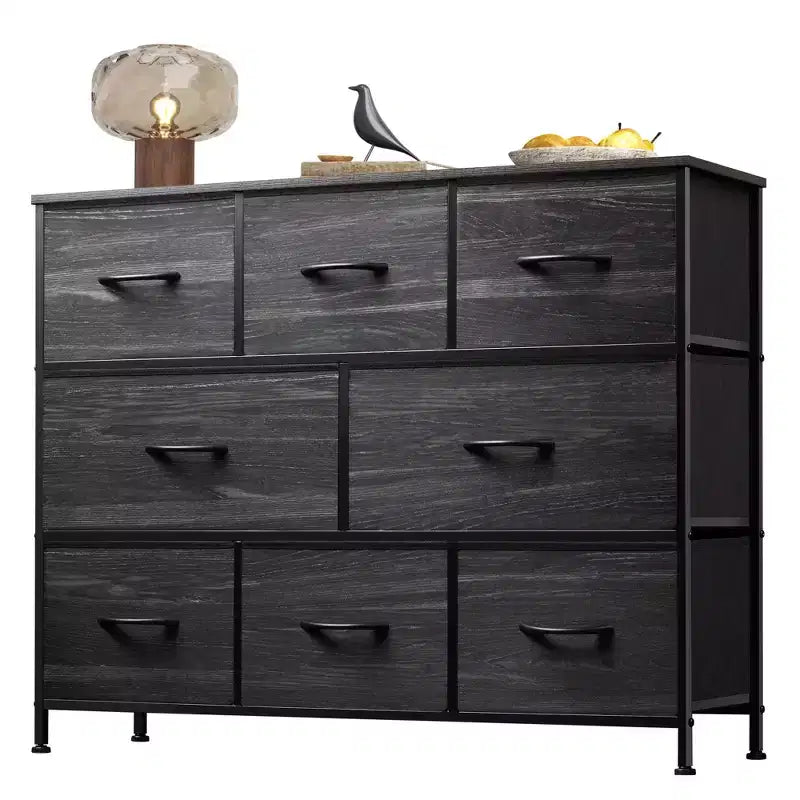 Commode à 8 tiroirs pour chambre à coucher, unité de rangement en tissu, grande commode à tiroirs pour entrée et salon