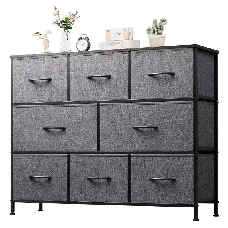 Commode à 8 tiroirs pour chambre à coucher, unité de rangement en tissu, grande commode à tiroirs pour entrée et salon