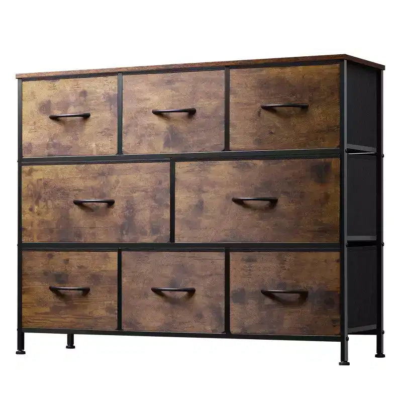 Commode à 8 tiroirs pour chambre à coucher, unité de rangement en tissu, grande commode à tiroirs pour entrée et salon