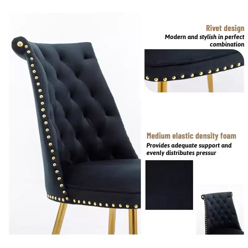 Lot de 2 chaises de salle à manger en velours