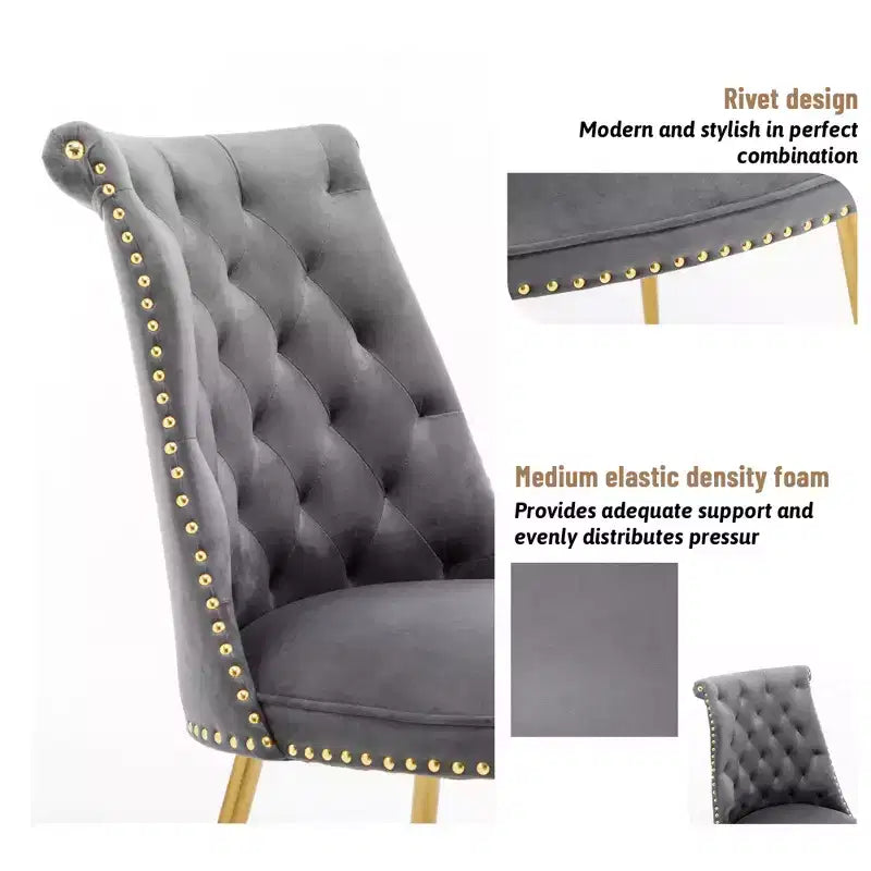 Lot de 2 chaises de salle à manger en velours