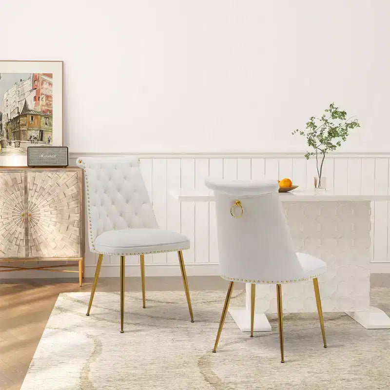 Lot de 2 chaises de salle à manger en velours