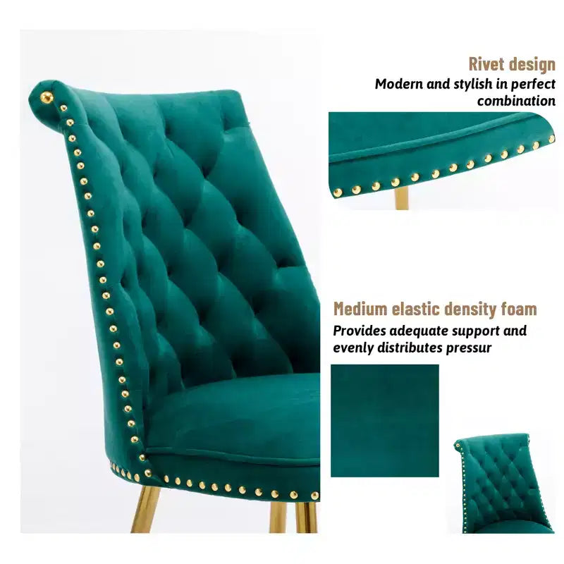 Lot de 2 chaises de salle à manger en velours