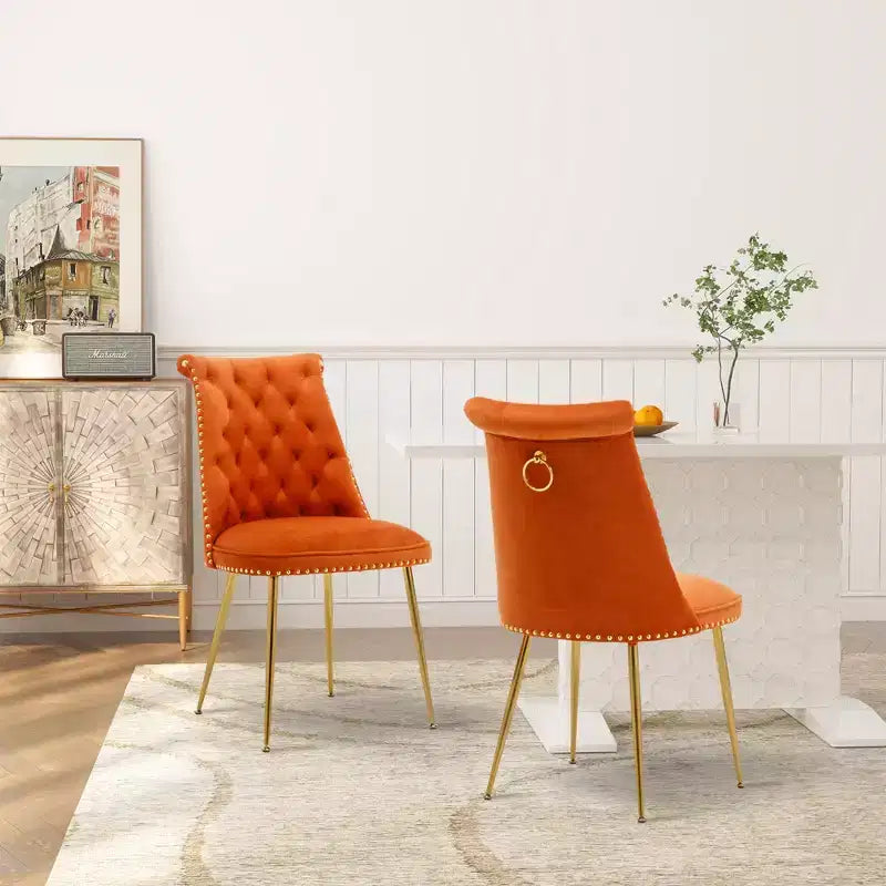 Lot de 2 chaises de salle à manger en velours
