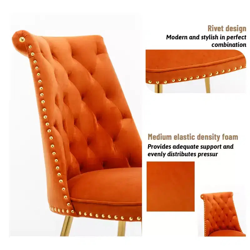 Lot de 2 chaises de salle à manger en velours