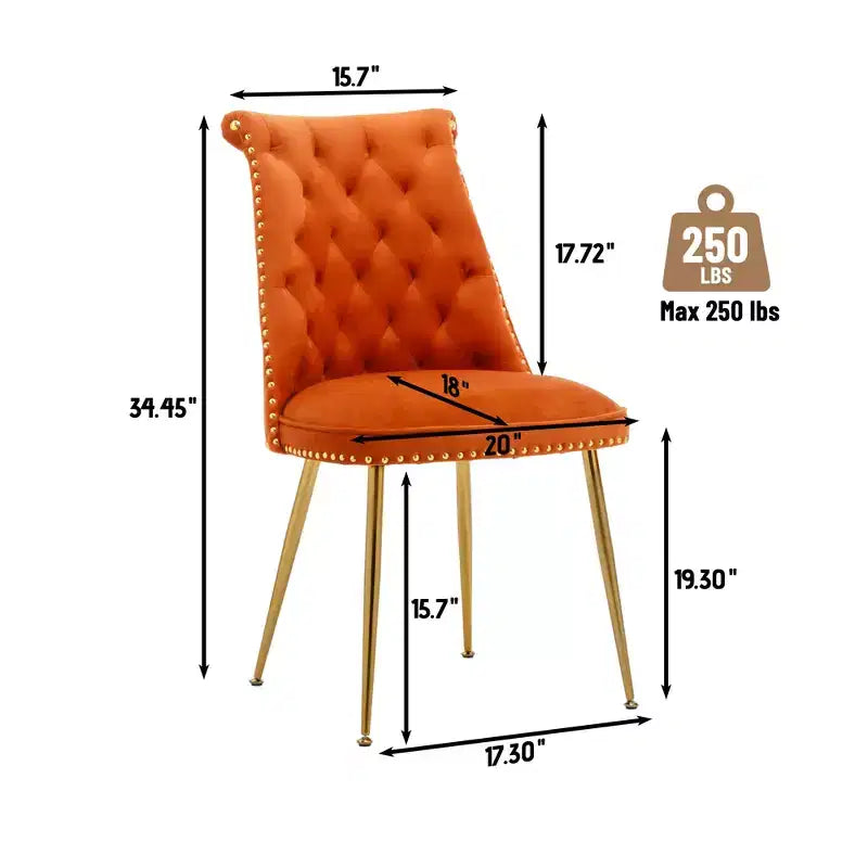 Lot de 2 chaises de salle à manger en velours