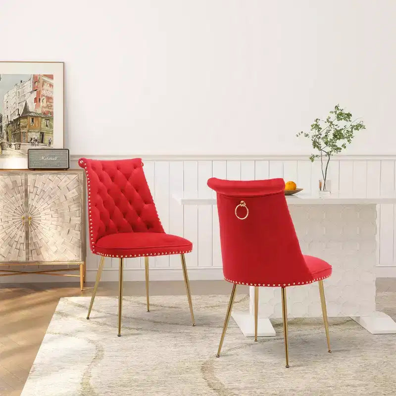 Lot de 2 chaises de salle à manger en velours