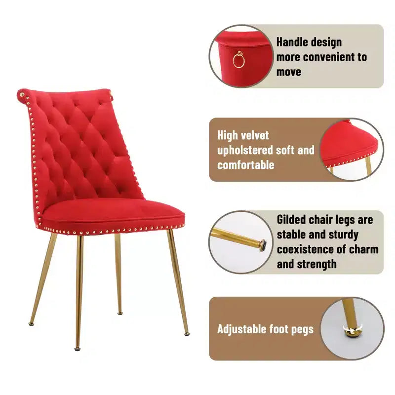 Lot de 2 chaises de salle à manger en velours