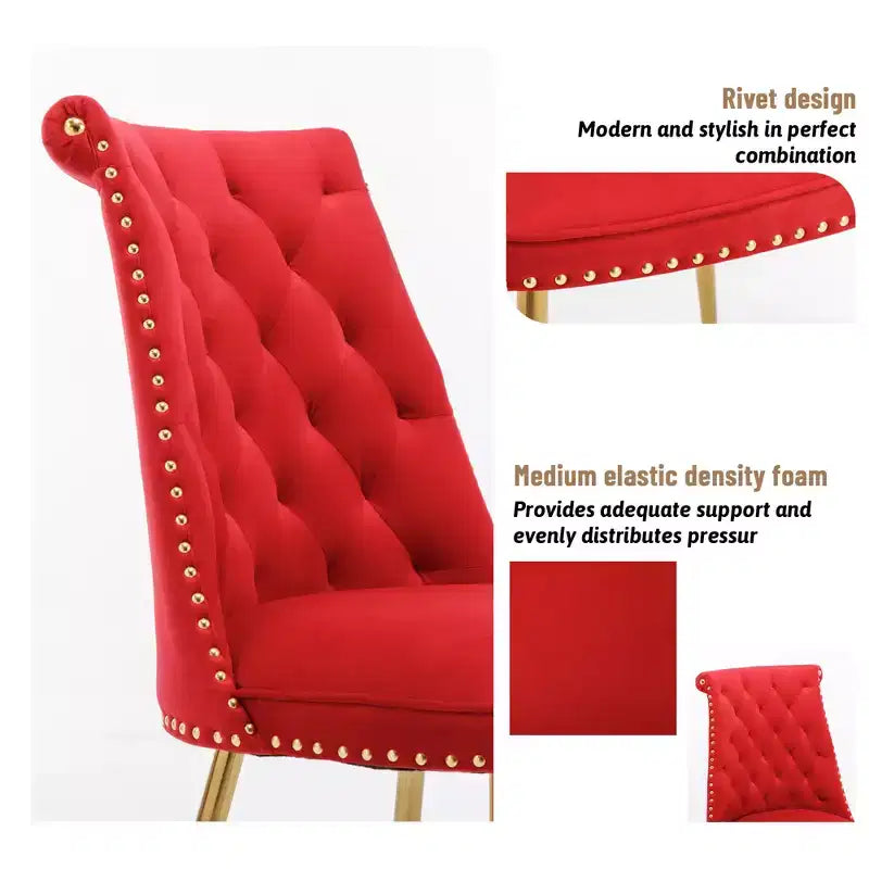 Lot de 2 chaises de salle à manger en velours