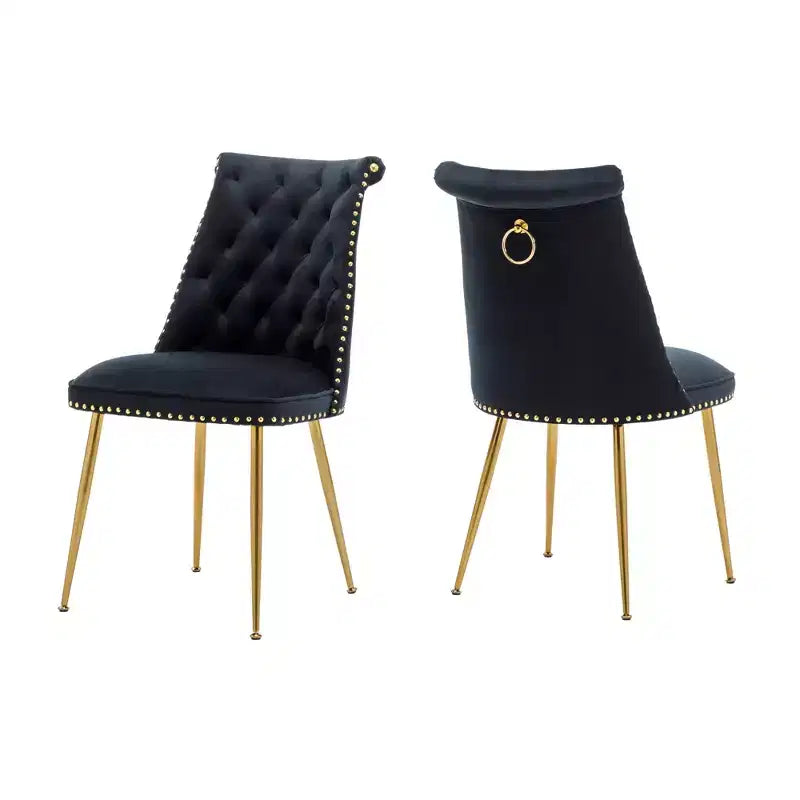 Lot de 2 chaises de salle à manger en velours