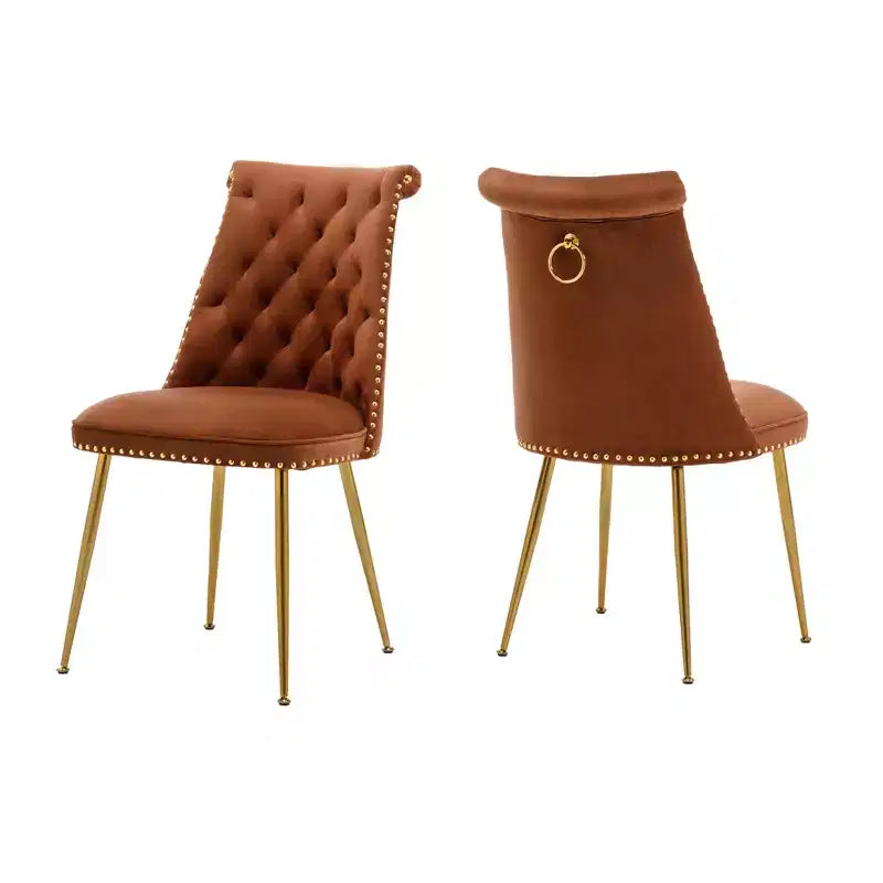 Lot de 2 chaises de salle à manger en velours