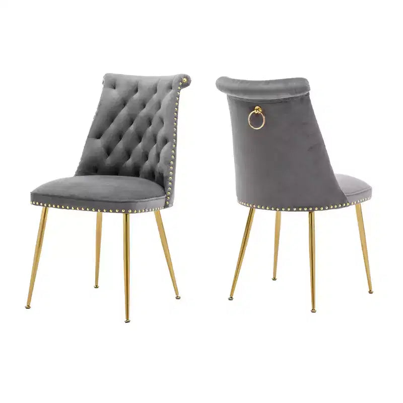 Lot de 2 chaises de salle à manger en velours