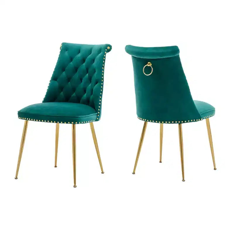 Lot de 2 chaises de salle à manger en velours