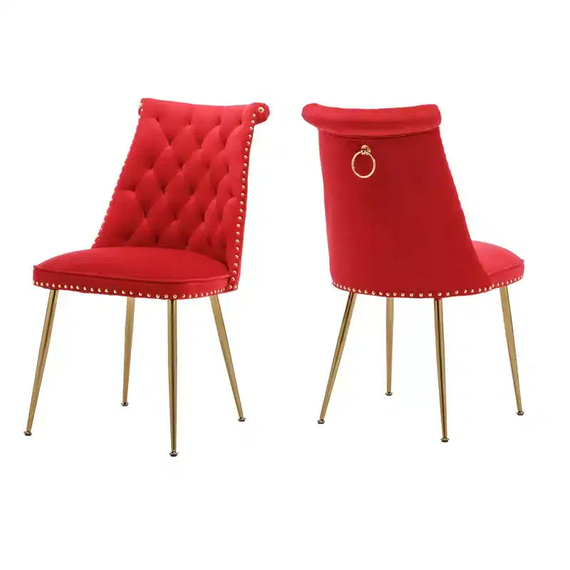 Lot de 2 chaises de salle à manger en velours