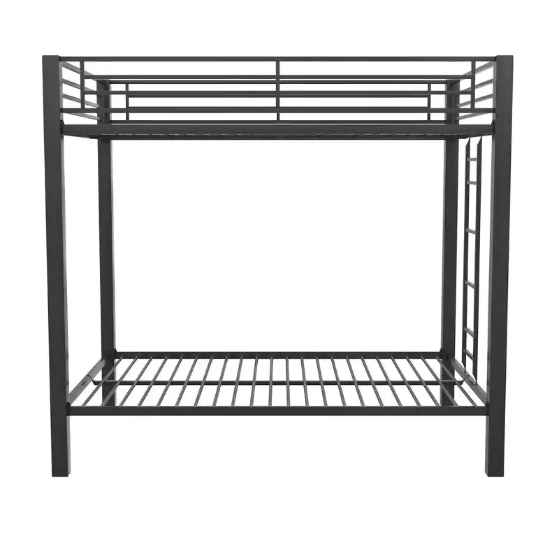 RealRooms Burleigh Full over Full Metal Bunk Bed Frame, Black