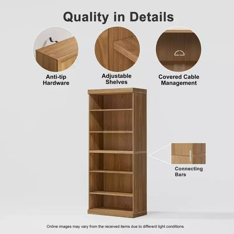 62 Meuble de rangement décoratif sans porte en bois veiné noir Bibliothèque