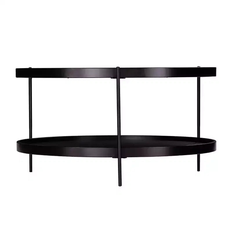 Table basse ronde de style ferme – Noir