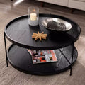 Table basse ronde de style ferme – Noir