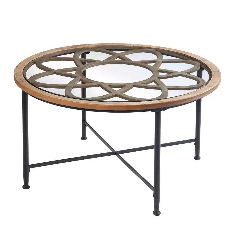 Table basse cocktail plateau verre – Noire