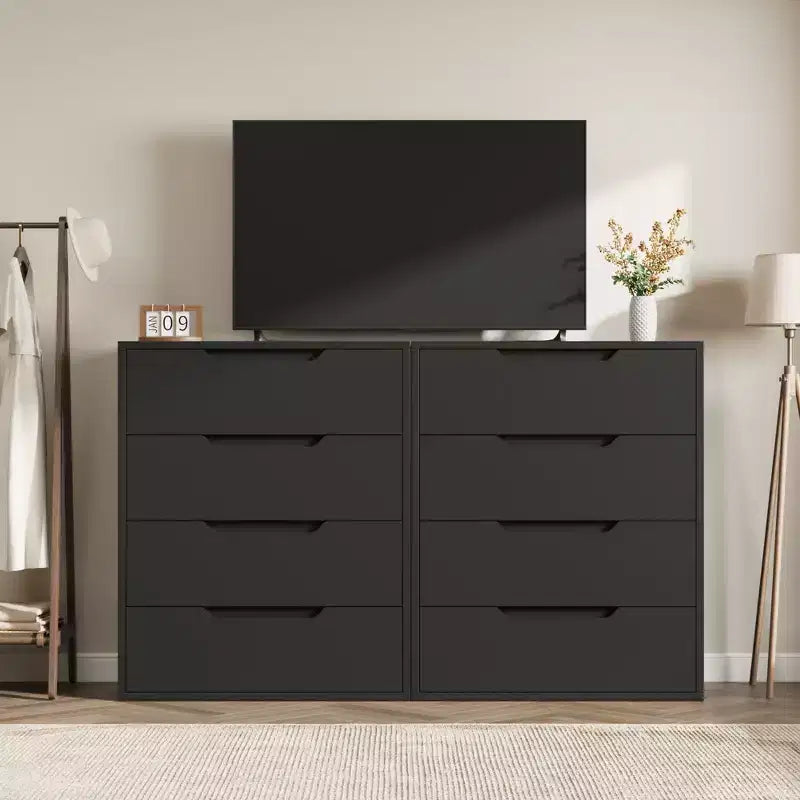 4 commodes de chambre, commode haute de 106 cm, armoire verticale autonome à tiroirs avec rangement, commode de rangement en bois pour chambre à coucher