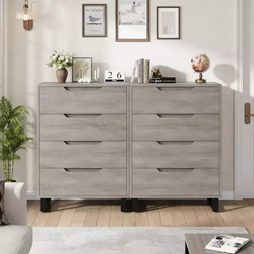 4 commodes de chambre, commode haute de 106 cm, armoire verticale autonome à tiroirs avec rangement, commode de rangement en bois pour chambre à coucher