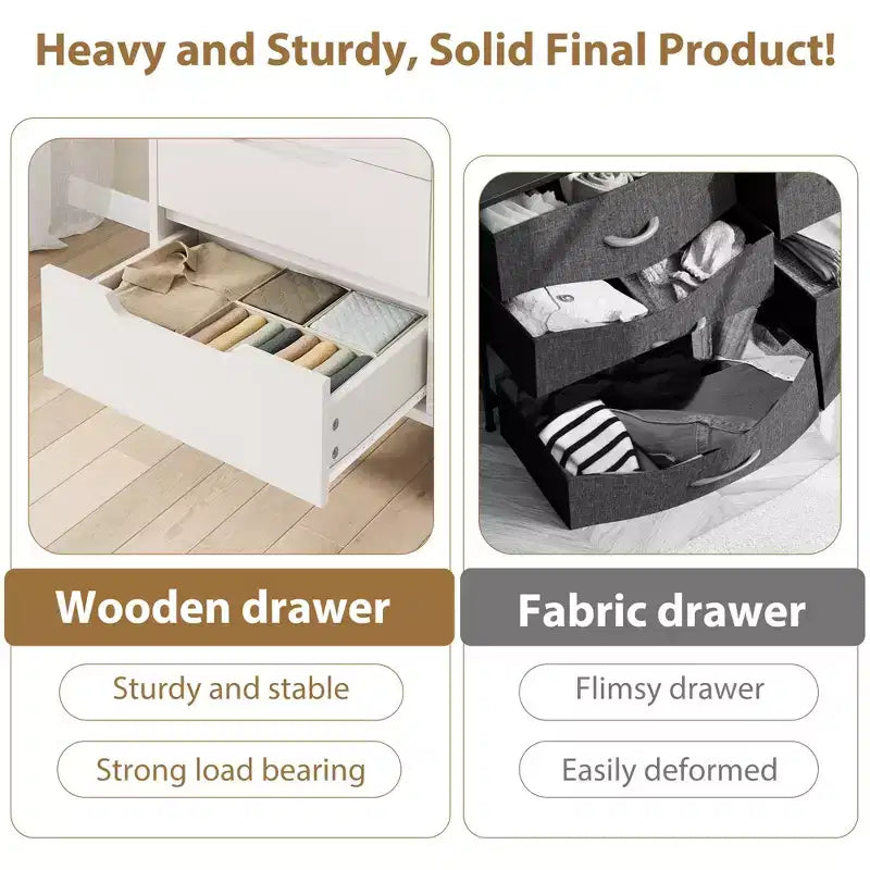 4 commodes de chambre, commode haute de 106 cm, armoire verticale autonome à tiroirs avec rangement, commode de rangement en bois pour chambre à coucher