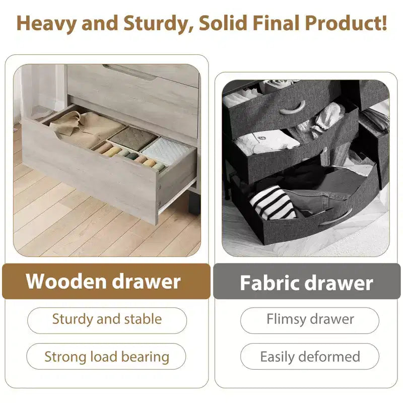 4 commodes de chambre, commode haute de 106 cm, armoire verticale autonome à tiroirs avec rangement, commode de rangement en bois pour chambre à coucher