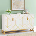 MAYEERTY Luxurious White & Gold Buffet Cabinet Modern Contemporary Stylish Design