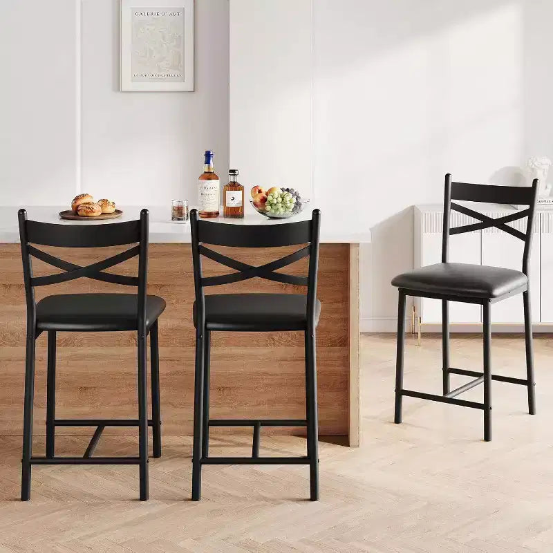 Tabourets de bar, chaises de bar, tabourets de bar de comptoir avec dossier, chaises d'îlot rembourrées à grand siège