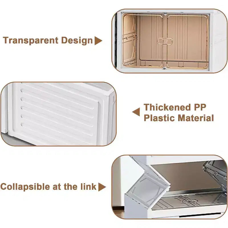 Étagère à Chaussures Pliable 6/9 Niveaux – Meuble de Rangement Empilable avec Portes Magnétiques Transparentes, Portable pour Placard, Entrée et Salon