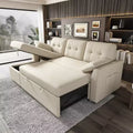 AMERLIFE Sectional Sofa with Double Storage Chaise,Reversible Pull Out Couch for Living Room
