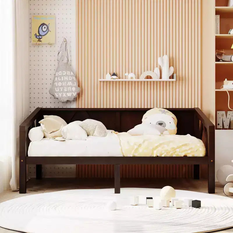 Lit de repos en bois massif pour lit simple/double, cadre de lit canapé, blanc/espresso/gris