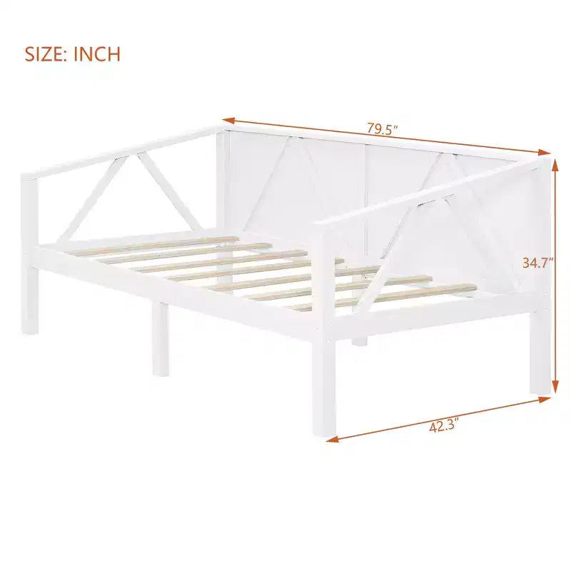 Lit de repos en bois massif pour lit simple/double, cadre de lit canapé, blanc/espresso/gris