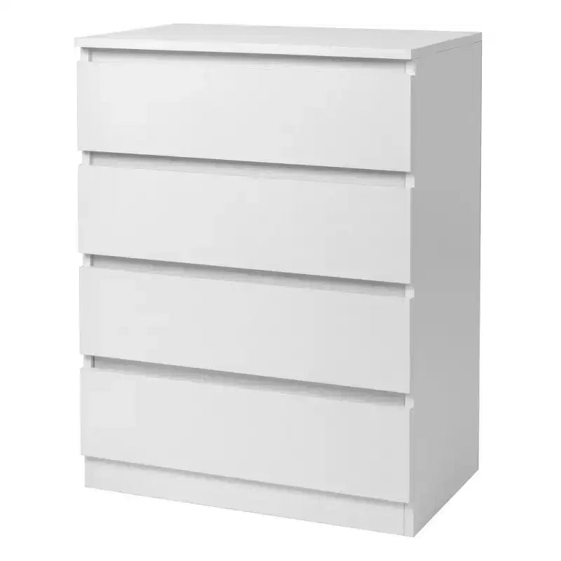 Karl Home 4-Drawer White Particle Board 23.62in. W Chest of Drawer