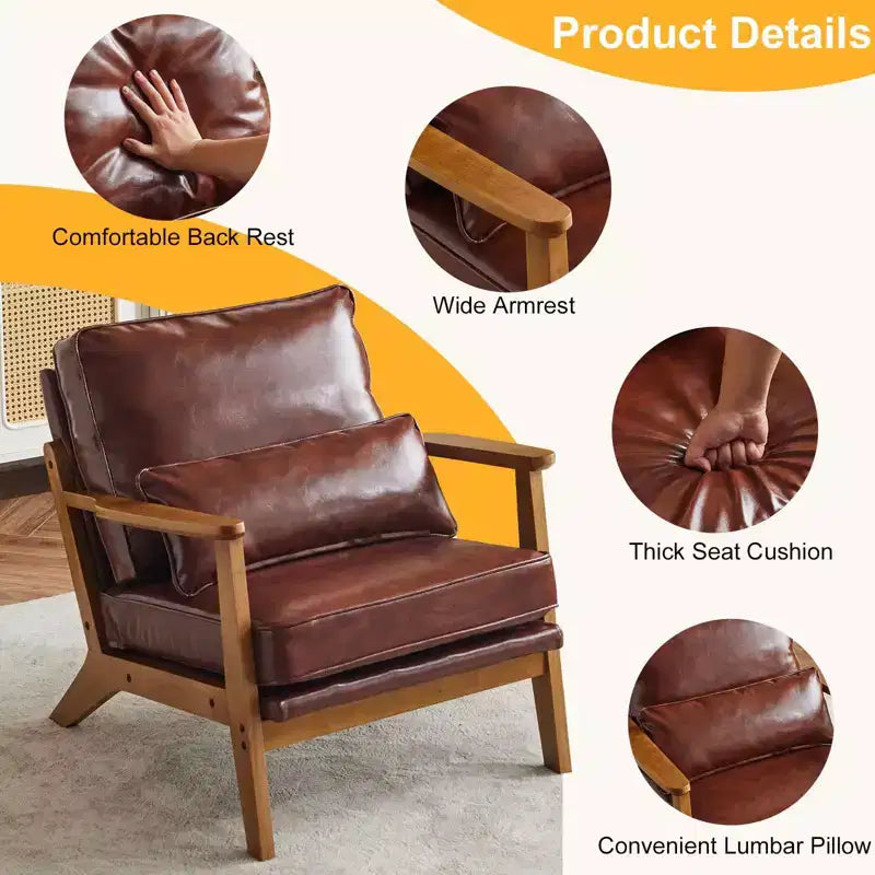 Fauteuil de salon individuel rembourré