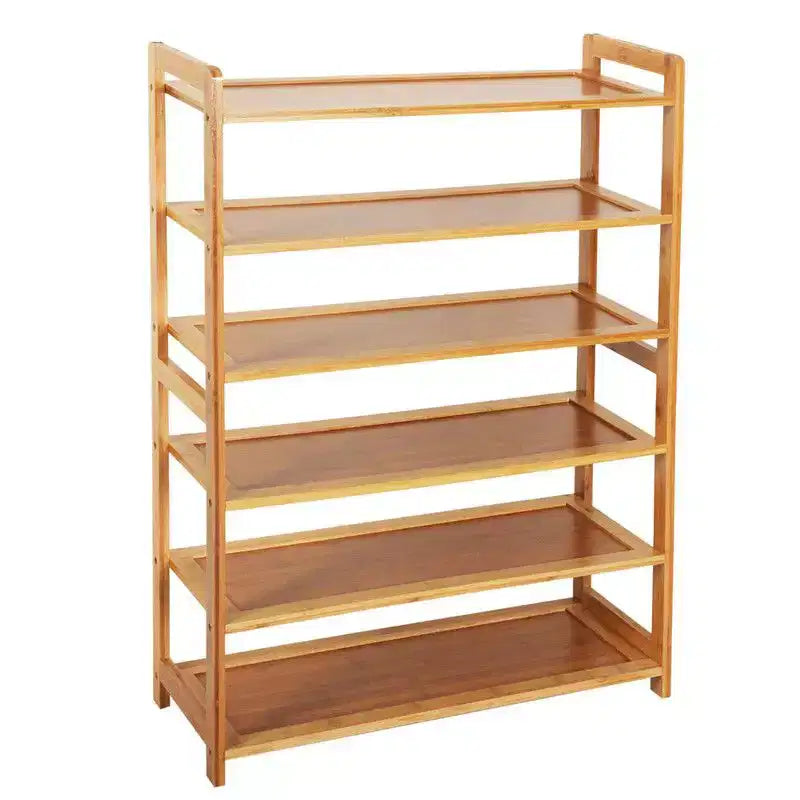 Meuble à chaussures en bambou marron à 6 niveaux de 68 cm de largeur