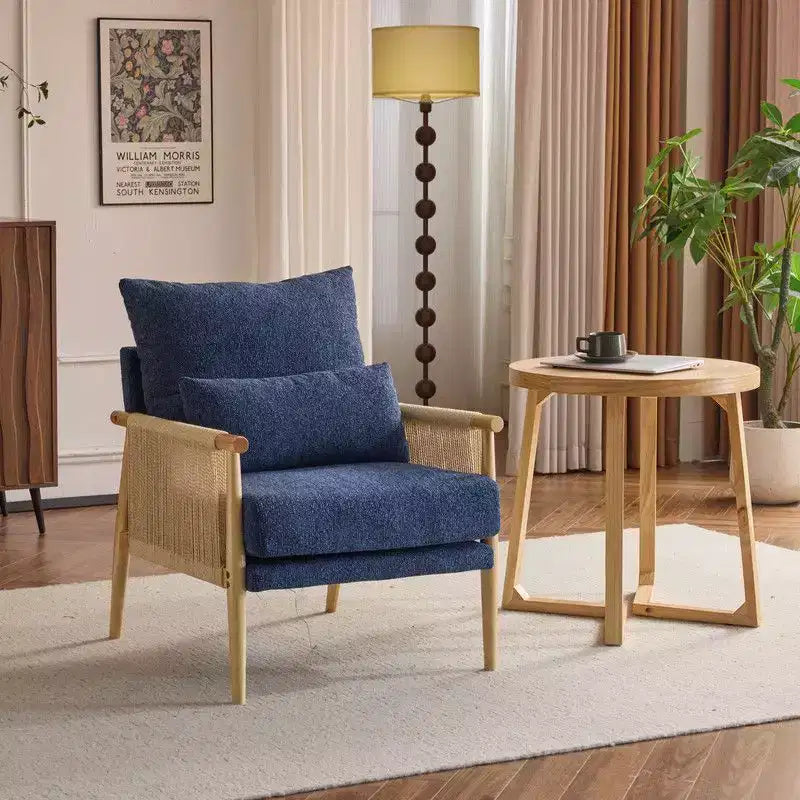 Fauteuil d'appoint en chenille avec coussin