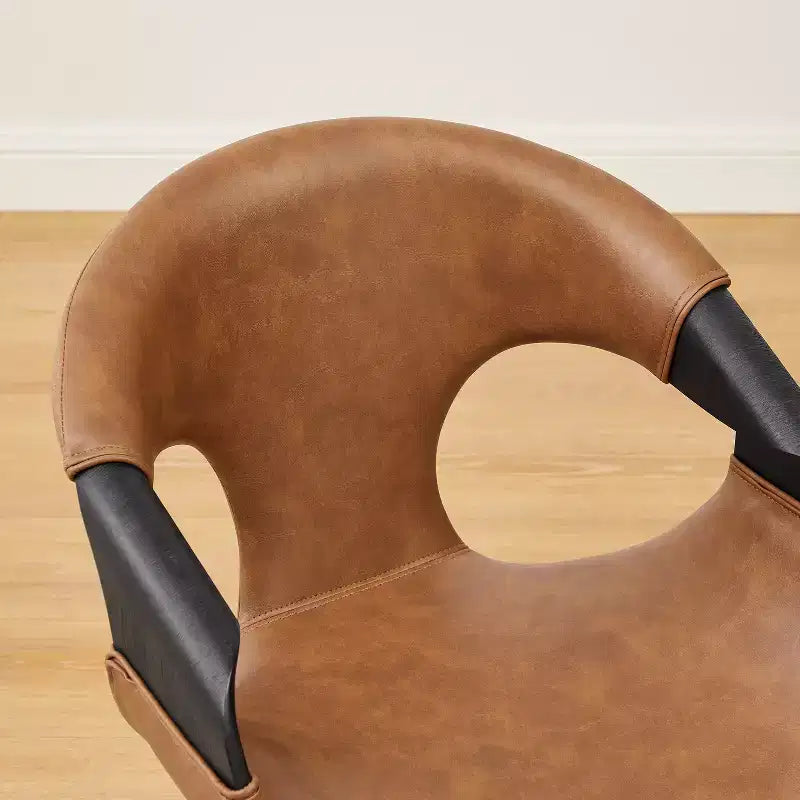 Chaise de salle à manger en similicuir et bois courbé
