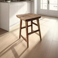 Tabouret de comptoir sans dossier en bois d'acacia fait main, hauteur 24 pouces