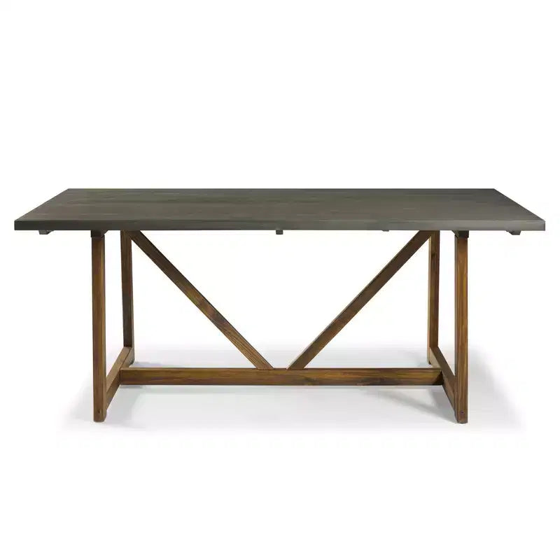Table à manger moderne en bois massif et métal, style industriel et rustique, 4-6 places, idéale pour la cuisine ou la salle à manger